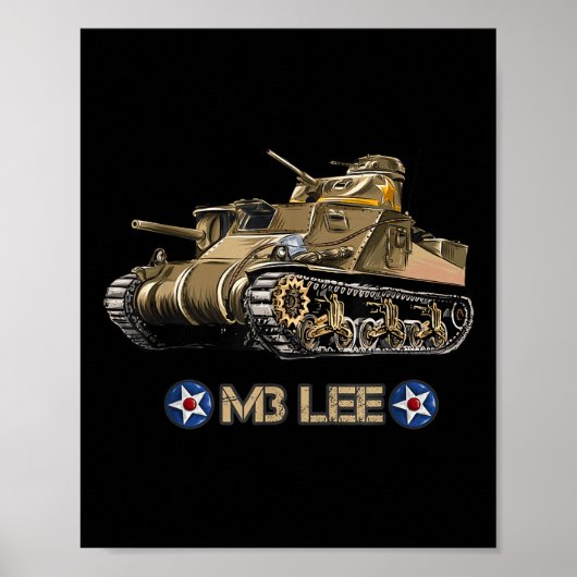 Poster Seconde Guerre mondiale American Medium Tank M3 Le (Devant)