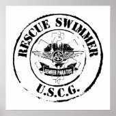 Poster Secourir Swimmer (Grunge) (Devant)