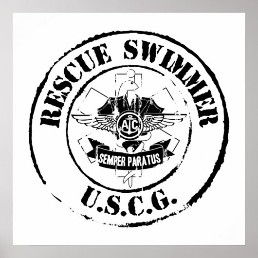 Poster Secourir Swimmer (Grunge) (Devant)