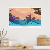 Poster Secret Island Pixel art diorama (Cuisine)