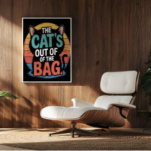 Poster Secret Silhouette Feline Sunset