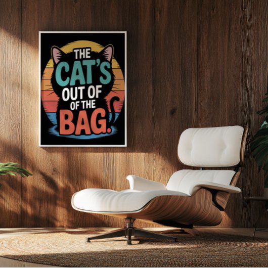 Poster Secret Silhouette Feline Sunset