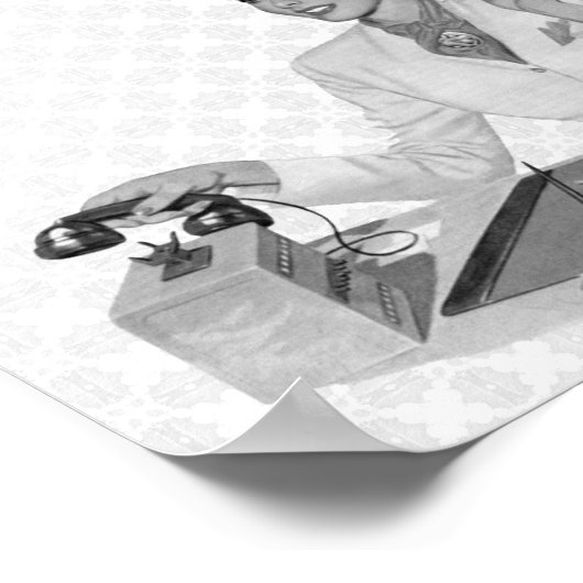 Poster Secrétaire Retro (Coin)