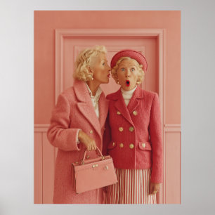 Poster Secrets roses et style surpris