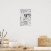 Poster Section et élévation d'une colonne composite (Cuisine)