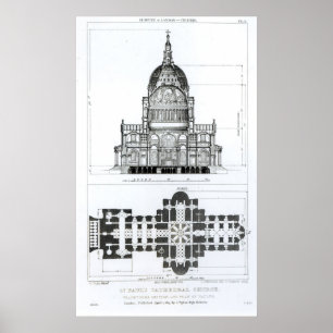 Poster Section transversale de la cathédrale Saint-Paul