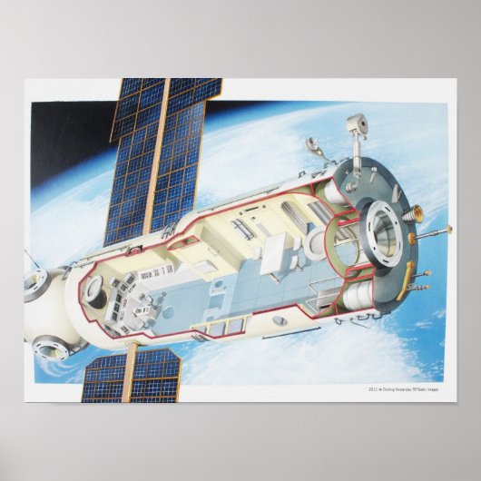 Poster Section transversale de la station spatiale à éner (Devant)