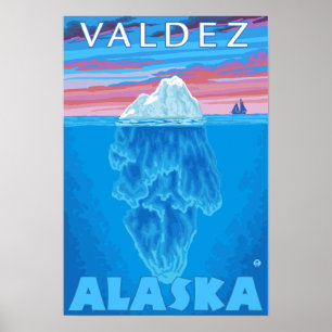 Poster Section transversale d'iceberg - Valdez, Alaska