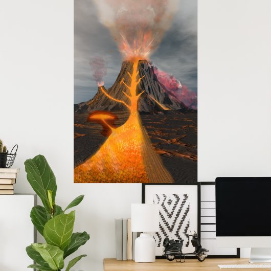Poster Section transversale du volcan (Bureau à domicile)