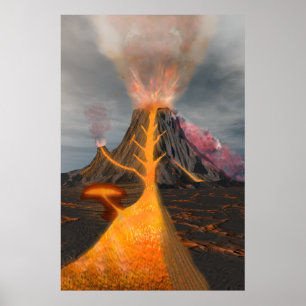 Poster Section transversale du volcan