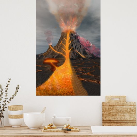 Poster Section transversale du volcan (Cuisine)