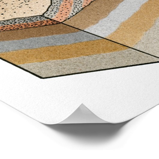 Poster Section transversale d'un volcan cendré (Coin)