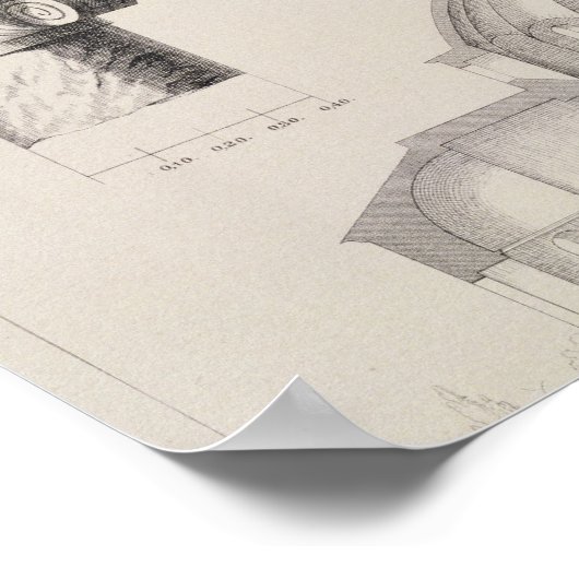 Poster Section transversale et détails architecturaux de  (Coin)