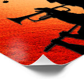Poster Section Trumpet Jazz Musique Orange Rust (Coin)