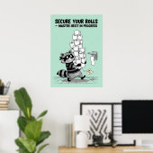 Poster “Secure Your Rolls” Toilet Paper Heist (Bureau à domicile)