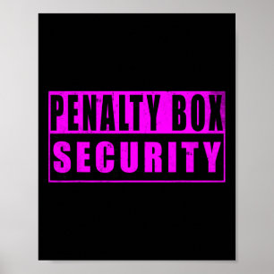 Poster Sécurité de la cage de pénalité Funny Ice Hockey _