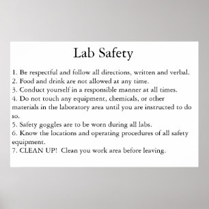 Poster Sécurité des laboratoires