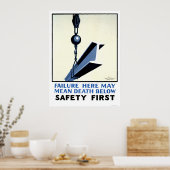 Poster Sécurité En Construction 1937 WPA (Cuisine)