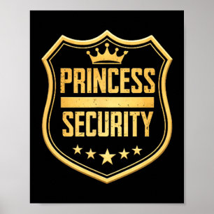 Poster sécurité princesse anniversaire papa frère château