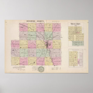 Poster Sedgwick County, Mount Hope et Derby, Kansas