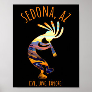 Poster Sedona Arizona États-Unis Danse Kokopelli Sud-Oues