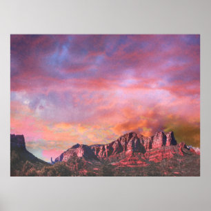 Poster SEDONA ARIZONA Red Rock Sunset