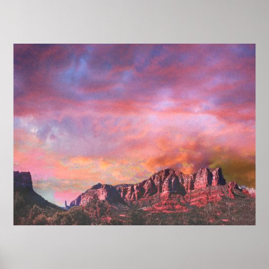 Poster SEDONA ARIZONA Red Rock Sunset (Devant)