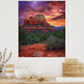 Poster Sedona Arizona Red Rocks Nature Beau coucher de so (Cuisine)