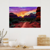 Poster Sedona Arizona Red Rocks Nature Beau coucher de so (Cuisine)