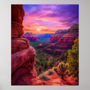 Poster Sedona Arizona Red Rocks Nature Beau coucher de so