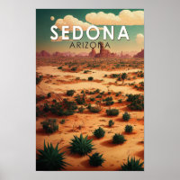 Sedona Arizona Retro Travel Art Vintage