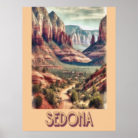 Poster Sedona Arizona Vintage (Devant)