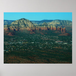 Poster Sedona et Coffee Pot Rock d'en haut