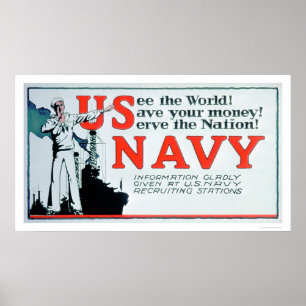 Poster See the World, US Navy (US02162)