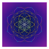 Poster Seed of Life & Metatron's cube mandala (Devant)