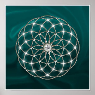 Poster Seed of life - Tube Torus - Flower of life - Vert