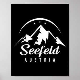 Poster Seefeld Autriche Station de ski Ski Snowboard Sou