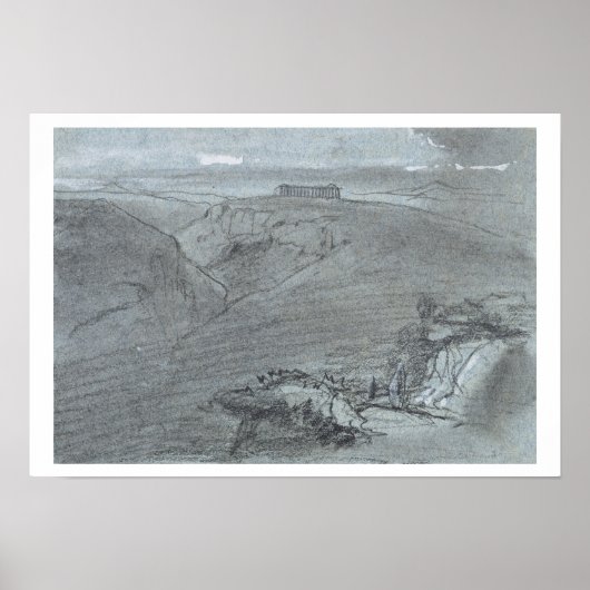 Poster Segesta, from 'Views of Sicily' (chalk & gouache o (Devant)