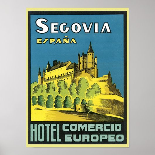 Poster Segovia Espana Hotel Comercio Europeo (Devant)