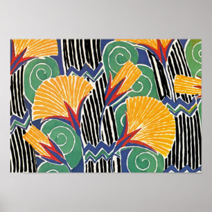Poster Seguy's Art Deco Golden Flowers