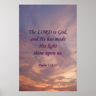 Poster Seigneur Is God de 118:27 de psaume