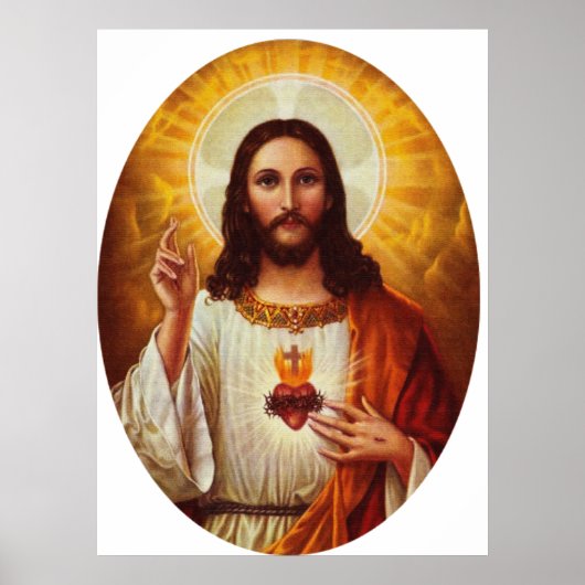 Poster Seigneur Jésus Christ et le Sacré Coeur (Devant)