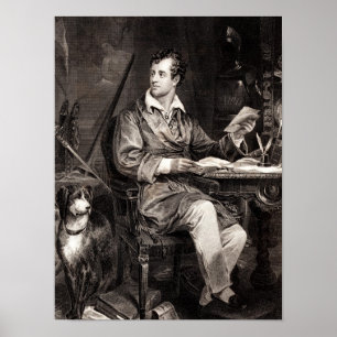 Poster Seigneur vintage Byron Portrait Victorian Poet de