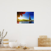 Poster Seine À Paris Avec Tour Eiffel En Automne (Cuisine)