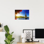 Poster Seine À Paris Avec Tour Eiffel En Automne (Bureau à domicile)