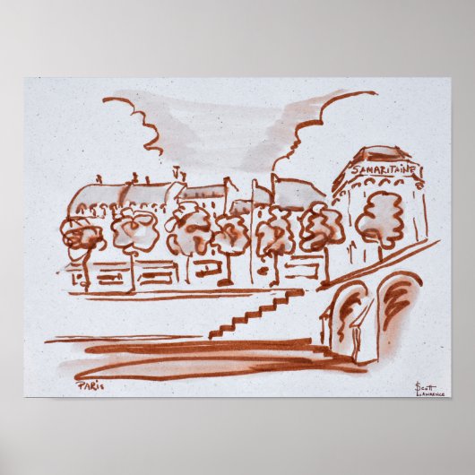Poster Seine à Samaritaine | Paris, France (Devant)