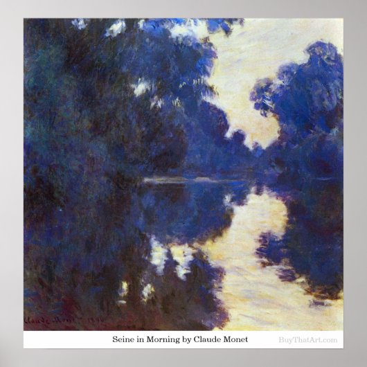 Poster Seine le matin par Claude Monet (Devant)