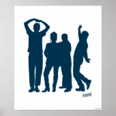 Poster Seinfeld | Graphique de silhouette de groupe (Devant)