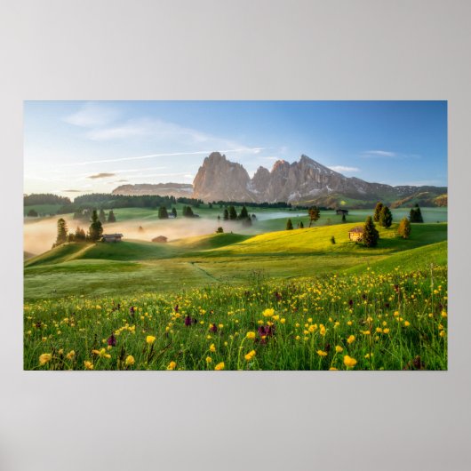Poster Seiser Alm, Alpes Dolomites, Italie (Devant)