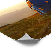 Poster séjour camping en Laponie au soleil du soir (Coin)